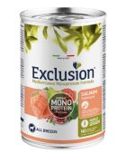 EXCLUSION Mediterraneo Monoprotein Formula XS-XL Somon conservă hrană umedă monoproteică câini (pate) 400g