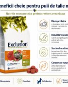 EXCLUSION Mediterraneo Monoprotein Puppy Small Breed XS-S Vită hrană uscată monoproteică câini junior 2kg