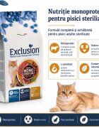EXCLUSION Mediterraneo Monoprotein Sterilised Vită hrană uscată monoproteică pisici sterilizate 1.5kg