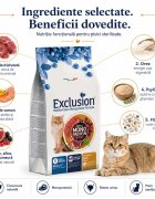 EXCLUSION Mediterraneo Monoprotein Sterilised Vită hrană uscată monoproteică pisici sterilizate 1.5kg