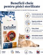 EXCLUSION Mediterraneo Monoprotein Sterilised Vită hrană uscată monoproteică pisici sterilizate 12kg