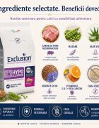 EXCLUSION Monoprotein VD Hypoallergenic Medium&Large M-XL Porc și Mazăre dietă veterinară hrană uscată fără cereale câini alergii 2kg