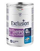 EXCLUSION Monoprotein VD Hypoallergenic XS-XL Pește și Cartofi dietă veterinară conservă hrană umedă fără cereale câini alergii (pate) 400g