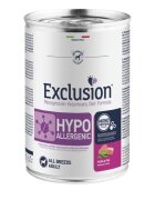 EXCLUSION Monoprotein VD Hypoallergenic XS-XL Porc și Mazăre dietă veterinară conservă hrană umedă fără cereale câini alergii (pate) 400g