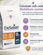 EXCLUSION Monoprotein VD Metabolic&Mobility Medium/Large M-XL Porc și Fibre dietă veterinară hrană uscată câini obezitate sistem articular 12kg