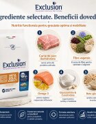 EXCLUSION Monoprotein VD Metabolic&Mobility Medium/Large M-XL Porc și Fibre dietă veterinară hrană uscată câini obezitate sistem articular 12kg