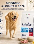 EXCLUSION Monoprotein VD Mobility Medium & Large M-XL Porc și Orez dietă veterinară hrană uscată câini sistem articular 12kg