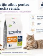 EXCLUSION Monoprotein VD Renal Phase 1 Porc și Orez dietă veterinară hrană uscată pisici sistem renal 1.5kg
