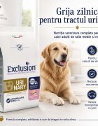 EXCLUSION Monoprotein Veterinary Diet Formula Urinary M-XL Porc dietă veterinară hrană uscată monoproteică câini sistem urinar 12kg