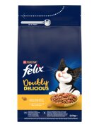 FELIX Doubly Delicious Pui și Curcan hrană uscată pisici 1.4kg