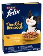 FELIX Doubly Delicious Pui și Curcan hrană uscată pisici 270g