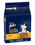 FELIX Doubly Delicious Pui și Curcan hrană uscată pisici 3kg
