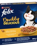 FELIX Doubly Delicious Pui și Curcan hrană uscată pisici 800g