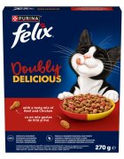FELIX Doubly Delicious Vită și Pui hrană uscată pisici 270g