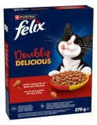 FELIX Doubly Delicious Vită și Pui hrană uscată pisici 270g