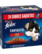 FELIX Fantastic Selecție cu Vită Pui Iepure și Miel plic hrană umedă pisici (în aspic) bax 85g x 24buc