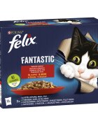 FELIX Fantastic Selecție cu Vită Pui Iepure și Miel plic hrană umedă pisici (în aspic) multipack 85g x 12buc