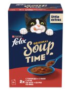 FELIX Soup Farm Selection cu Vită Pui și Miel plic hrană umedă pisici (în supă) multipack 48g x 6buc