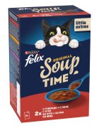 FELIX Soup Farm Selection cu Vită Pui și Miel plic hrană umedă pisici (în supă) multipack 48g x 6buc