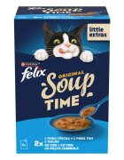 FELIX Soup Fish Selection cu Cod Ton și Cambula plic hrană umedă pisici (în supă) multipack 48g x 6buc