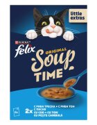 FELIX Soup Fish Selection cu Cod Ton și Cambula plic hrană umedă pisici (în supă) multipack 48g x 6buc