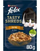 FELIX Tasty-Shreds Pui plic hrană umedă pisici (în sos) 80g