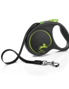 Flexi Black Design lesă bandă retractabilă câini nylon verde L(50kg 5m)