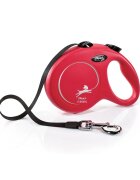 Flexi Classic lesă bandă retractabilă câini nylon roșu L(50kg 5m)