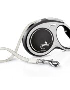 Flexi Comfort lesă bandă retractabilă câini nylon negru L(50kg 8m)