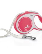 Flexi Comfort lesă bandă retractabilă câini nylon roșu L(50kg 8m)
