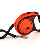 Flexi Xtreme lesă bandă retractabilă câini nylon portocaliu L(65kg 5m)