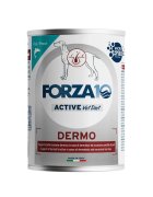 FORZA10 Active VetDiet Dermo XS-XL Pește dietă veterinară conservă hrană umedă monoproteică fără cereale câini piele & blană (pate) 390g