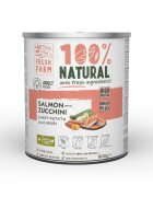 FRESH FARM Coarse XS-XL Somon și Zucchini conservă hrană umedă fără cereale câini (pate) 800g