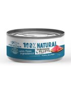 FRESH FARM Schredded fillets Ton și Somon conservă hrană umedă fără cereale pisici (în sos) 70g