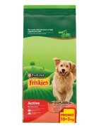 Friskies Active XS-XL Vită hrană uscată câini 10kg+5kg GRATUIT