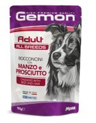 Gemon All Breeds XS-XL Vită și Șuncă plic hrană umedă fără cereale câini (în aspic) 100g