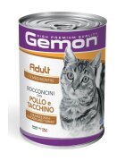 Gemon Pui și Curcan conservă hrană umedă pisici (în aspic) 415g