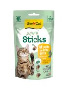 GimCat Mini Sticks Pui și Catnip punguță recompense pisici 50g