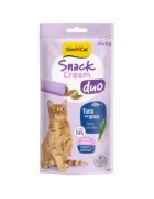 GimCat Snack Duo Cream Ton și Catnip punguță recompense pisici 90g