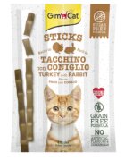 GimCat Sticks Curcan și Iepure punguță recompense fără cereale pisici 20g