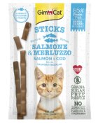 GimCat Sticks Somon și Cod punguță recompense fără cereale pisici 20g