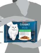 Gourmet Perle Vițel Pui Iepure cu Legume Miel cu Legume plic hrană umedă pisici (în sos) multipack 85g x 4buc