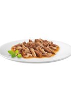 Gourmet PURINA Gold 4 arome (Vită Curcan și Rață Somon și Pui Pui și Ficat) pachet mixt conservă hrană umedă pisici (bucăti în sos) 85g x 4