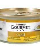 Gourmet PURINA Gold Duo Vită și Pui conservă hrană umedă pisici (în sos) 85g