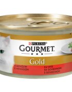Gourmet PURINA Gold Mousse Vită conservă hrană umedă pisici (pate) 85g