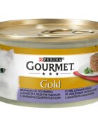 Gourmet PURINA Gold Savoury Cake Miel cu Fasole verde conservă hrană umedă pisici (bucăți de carne) 85g