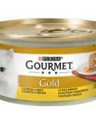 Gourmet PURINA Gold Savoury Cake Pui cu Morcov conservă hrană umedă pisici (bucăți de carne) 85g