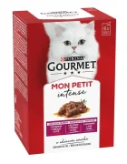 Gourmet PURINA Mon Petit 3 arome (Vită Vițel Miel) pachet mixt plic hrană umedă pisici (în sos) 50g x 6