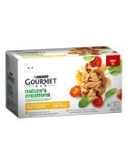 Gourmet PURINA Nature's Creations 2 arome (Pui cu Spanac Curcan cu Păstârnac) pachet mixt conservă hrană umedă pisici 85g x 4