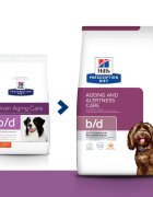 HILL'S Prescription Diet b/d Ageing and Alertness Care Pui dietă veterinară câini senior hrană uscată sistem nervos & calmante 3kg